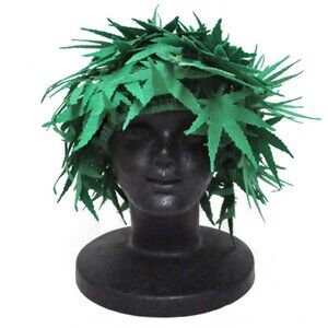 Weed Wig Pot Head Hat Halloween Costume